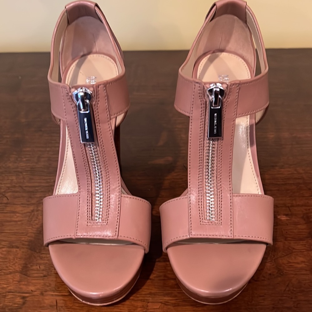 Michael Kors Tan High Heeled/Platform Sandal